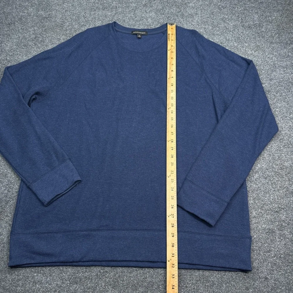 Banana Republic Knit Tee Shirt‎ Mens Size 2XL XXL Navy Blue Crew Neck Pullover